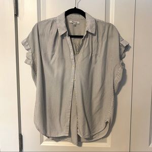 2 for $35 - Madewell White and Blue Striped Short Sleeve Button-Down Shirt